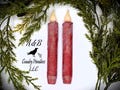 Set of TWO (2) Winter Red Glittered 7 inch LED Wax Dipped Taper Candles with Timer, Battery Operated Flameless Candles, Christmas Decor