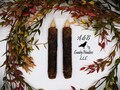 Primitive Grubby Wax Dipped LED Taper Candles with Timer (Set of 2)
