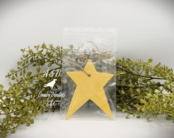 Scented Star Air Freshener, Car Freshener, Bakery and Floral Scents, Primitive Hanging Ornament