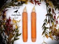 7 inch Orange Glitter LED Flameless Taper Candles (Set of 2)