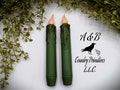 7 inch Grungy Fern Green LED Flameless Taper Candles with Timer (Set of 2)