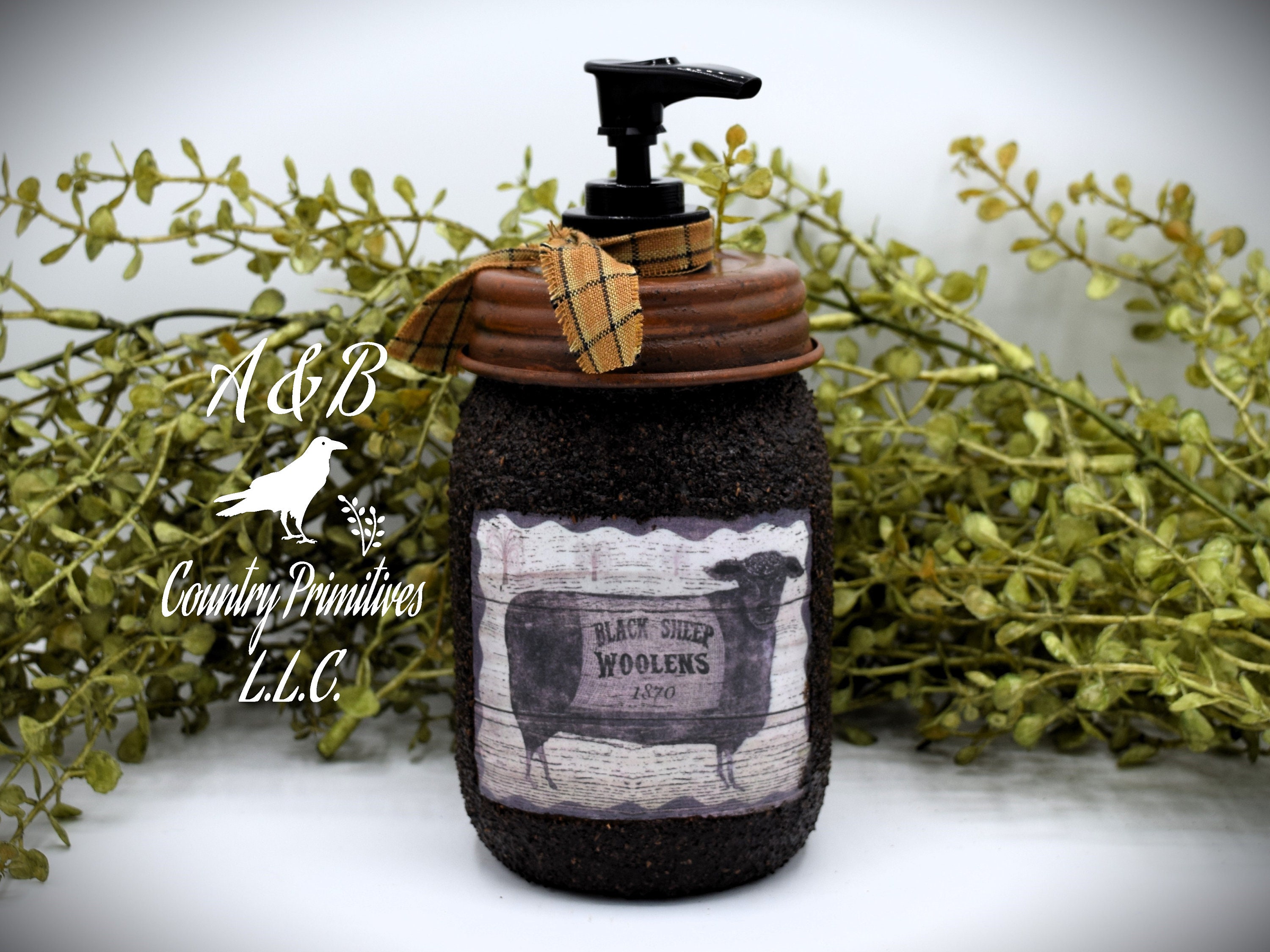 Jar Soap or Lotion Pump and Lid - Primitive Rustic Kitchen/Bath Decor Jar Soap or Lotion Pump and Lid - Primitive Rustic Kitchen/Bath Decor