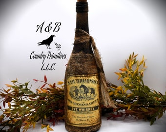 George Washington Whiskey Bottle: Antique Distressed Style