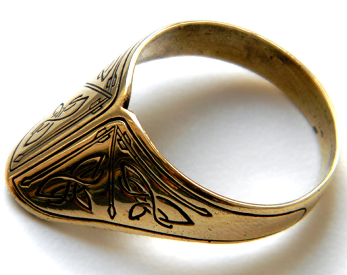 Archers ring Men Arrow ring Pagan Bronze ring Scandinavian Etsy