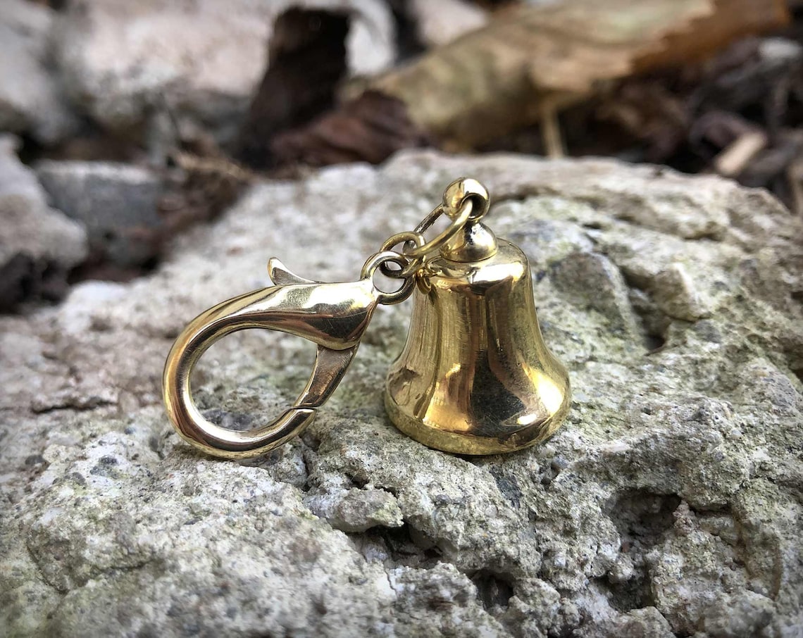 Bronze bell keychain Small bell Bell keyring Mini bell Bronze Etsy