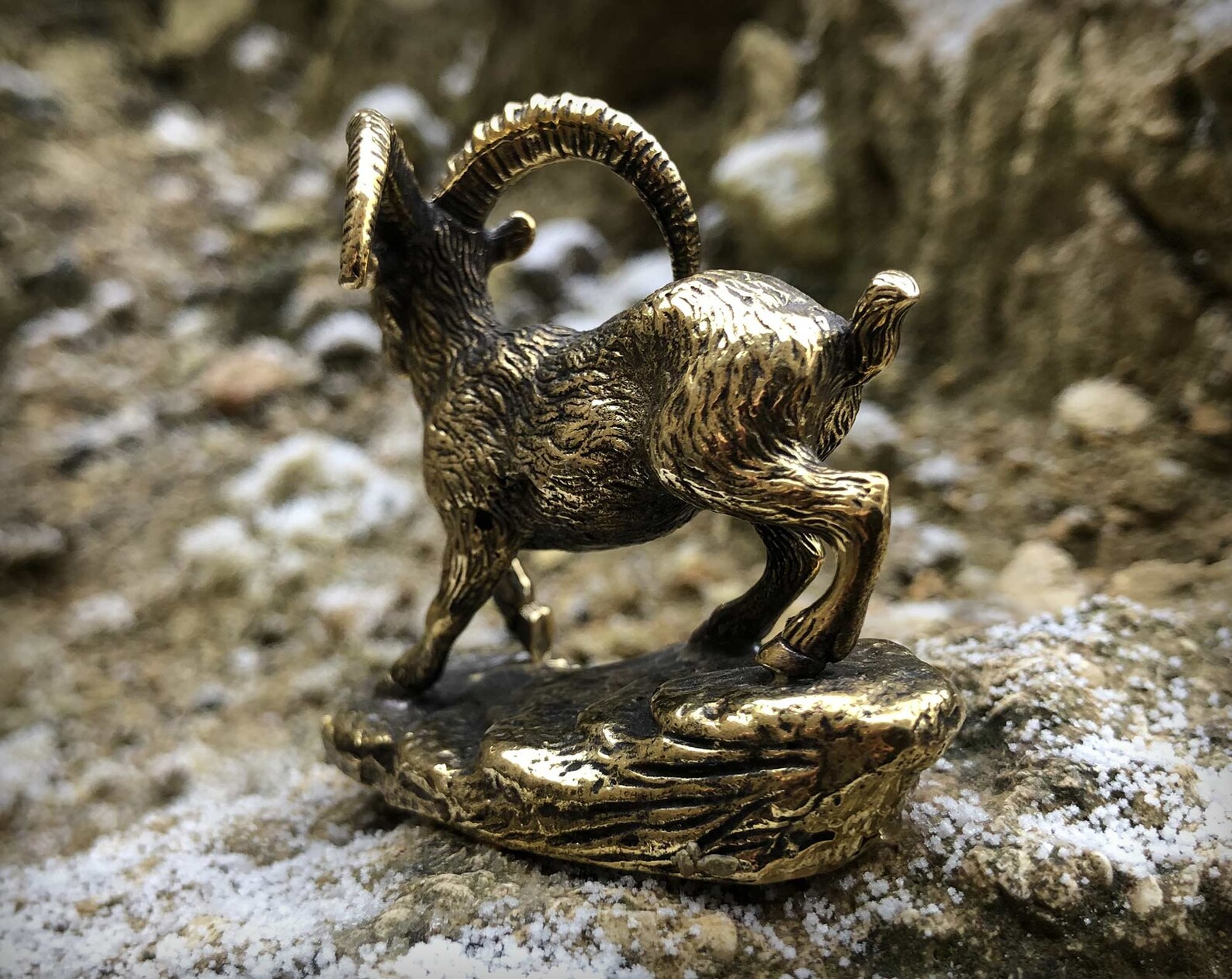 Goat Small Bronze figurine Miniature statuette Bronze goat Etsy