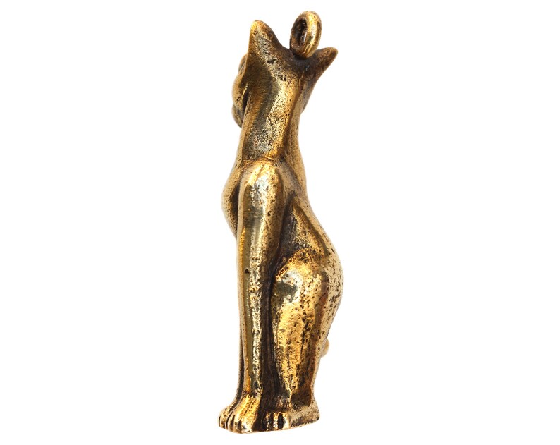 Egyptian Cat Goddess Bastet Bast Keyring Bronze Cat Miniature Etsy