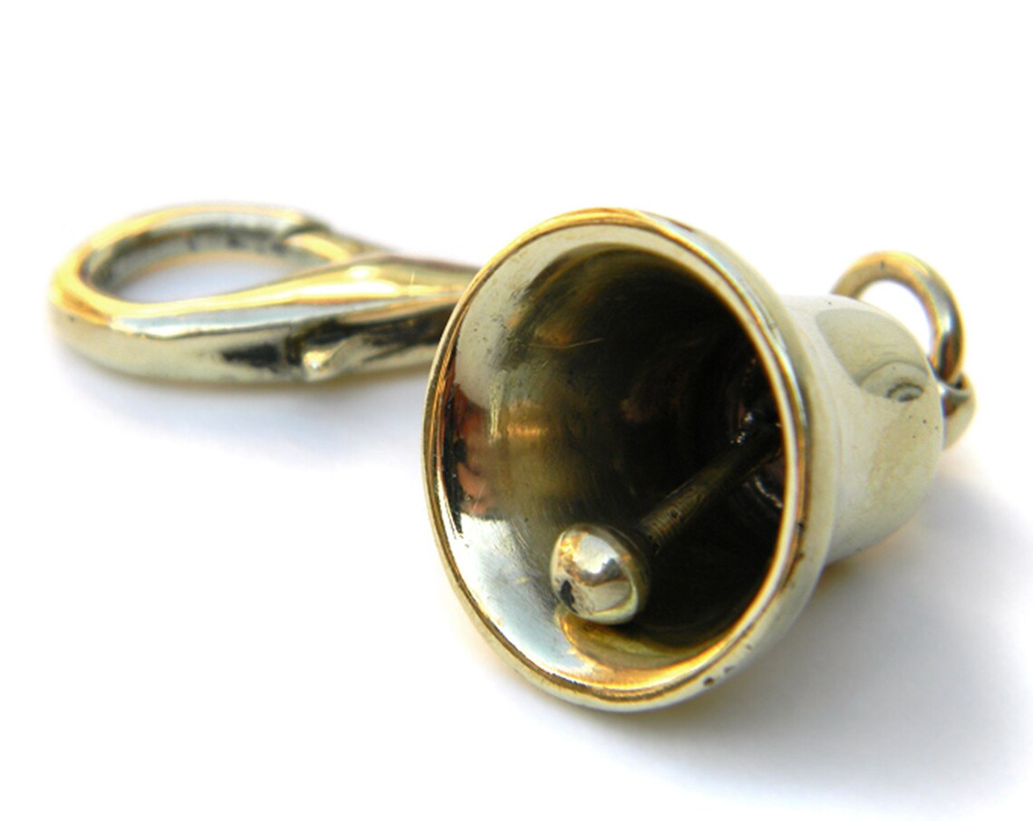 Bronze bell keychain Small bell Bell keyring Mini bell Bronze Etsy