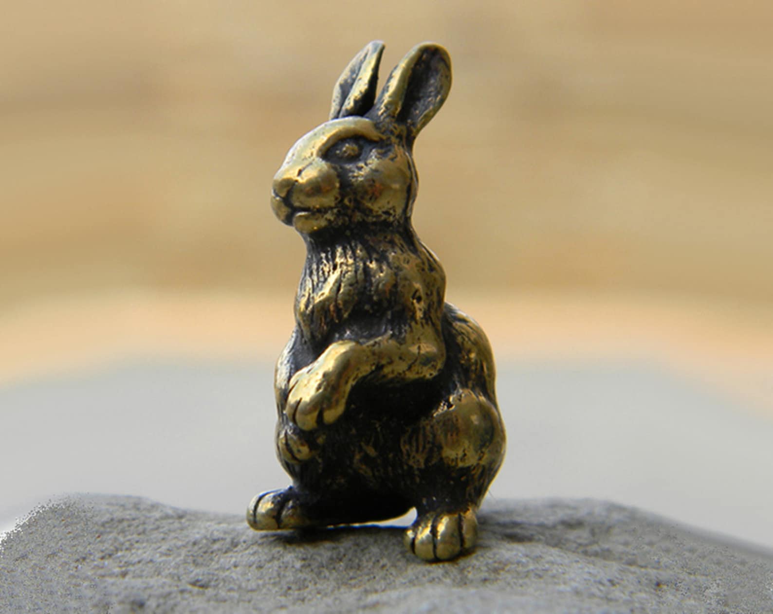 Bronze Rabbit Bronze miniature statuette Metal figurine Gift Etsy