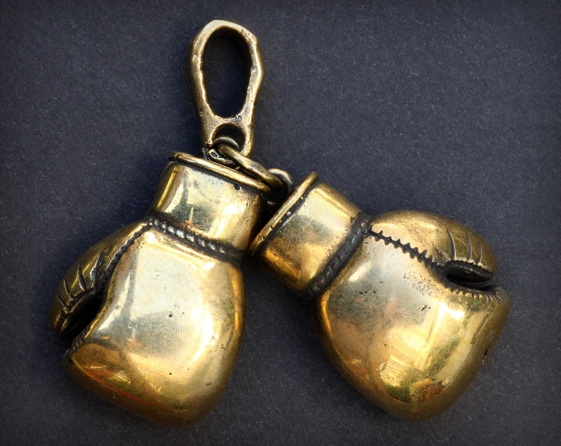 Boxing Gloves necklace Bronze pendant Boxing gloves charm Gift Etsy