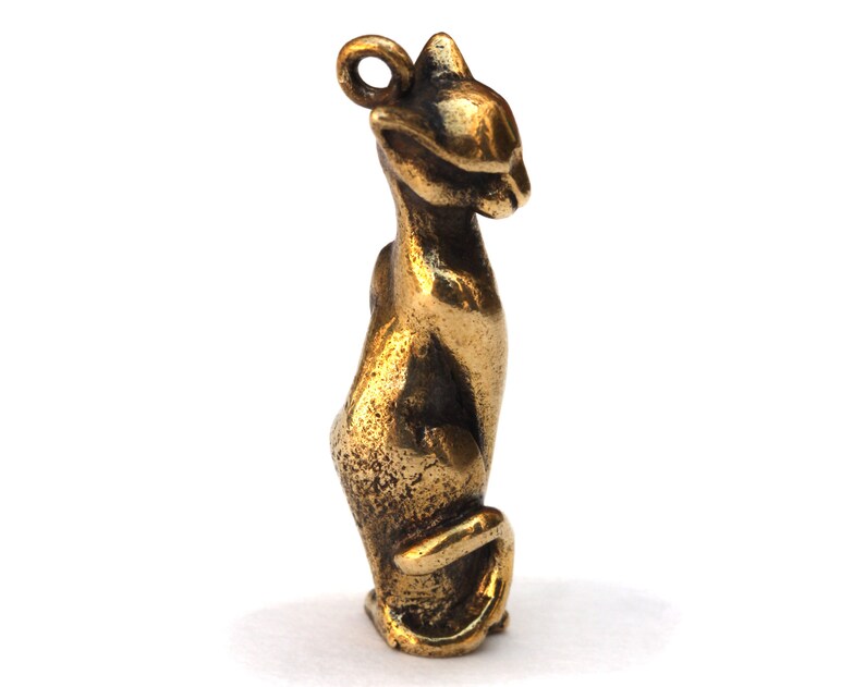 Egyptian Cat Goddess Bastet Bast Keyring Bronze Cat Miniature Etsy