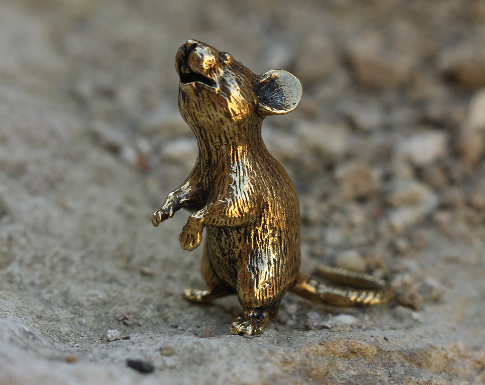 Bronze rat sculpture Bronze statuette Small rat Metal animal Etsy