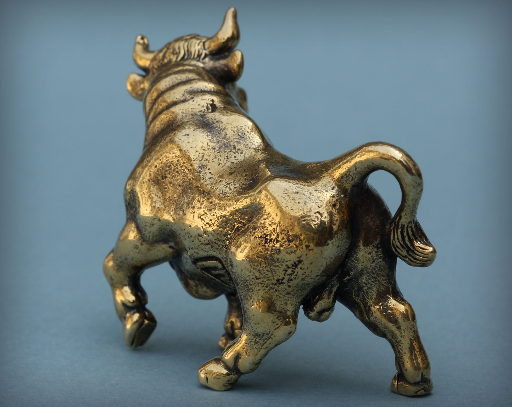 Bronze bull Large bronze miniature statuette Metal figurine 21 Etsy
