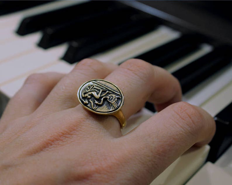 Leda and the Swan Bronze ring Ancient greek ring Ancient Greek Etsy