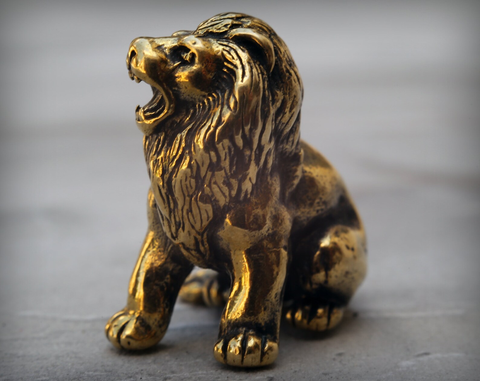 Lion Small Bronze figurine Miniature statuette Bronze lion Etsy