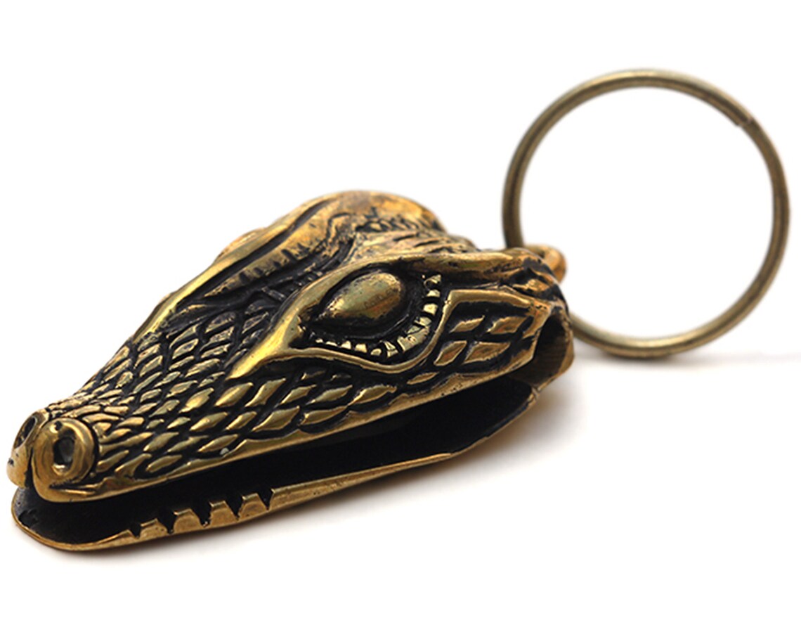 Alligator money clip Alligator keychain Bronze money clip Etsy