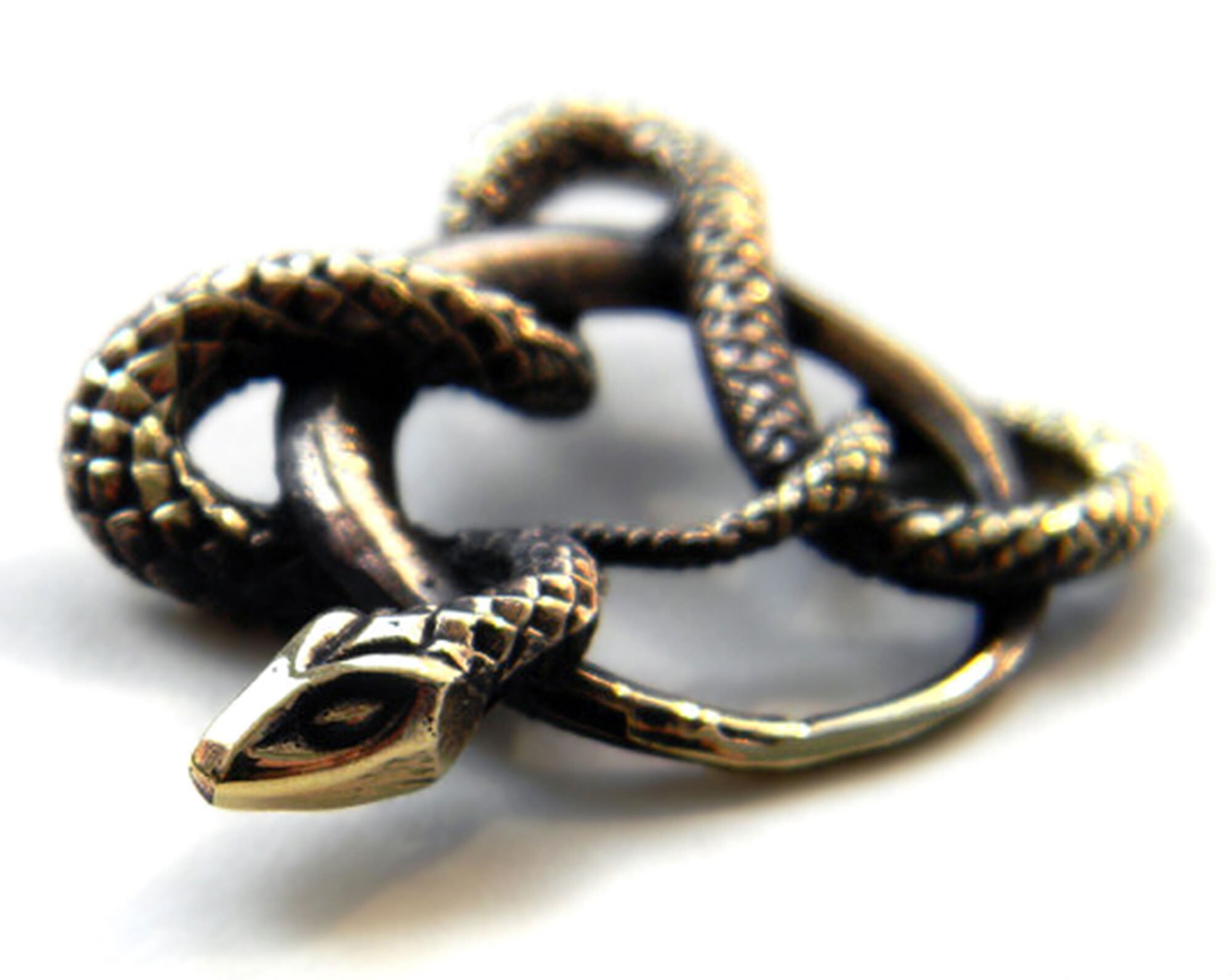 Bronzen hanger slang slang hanger Slang hanger brons amulet Etsy