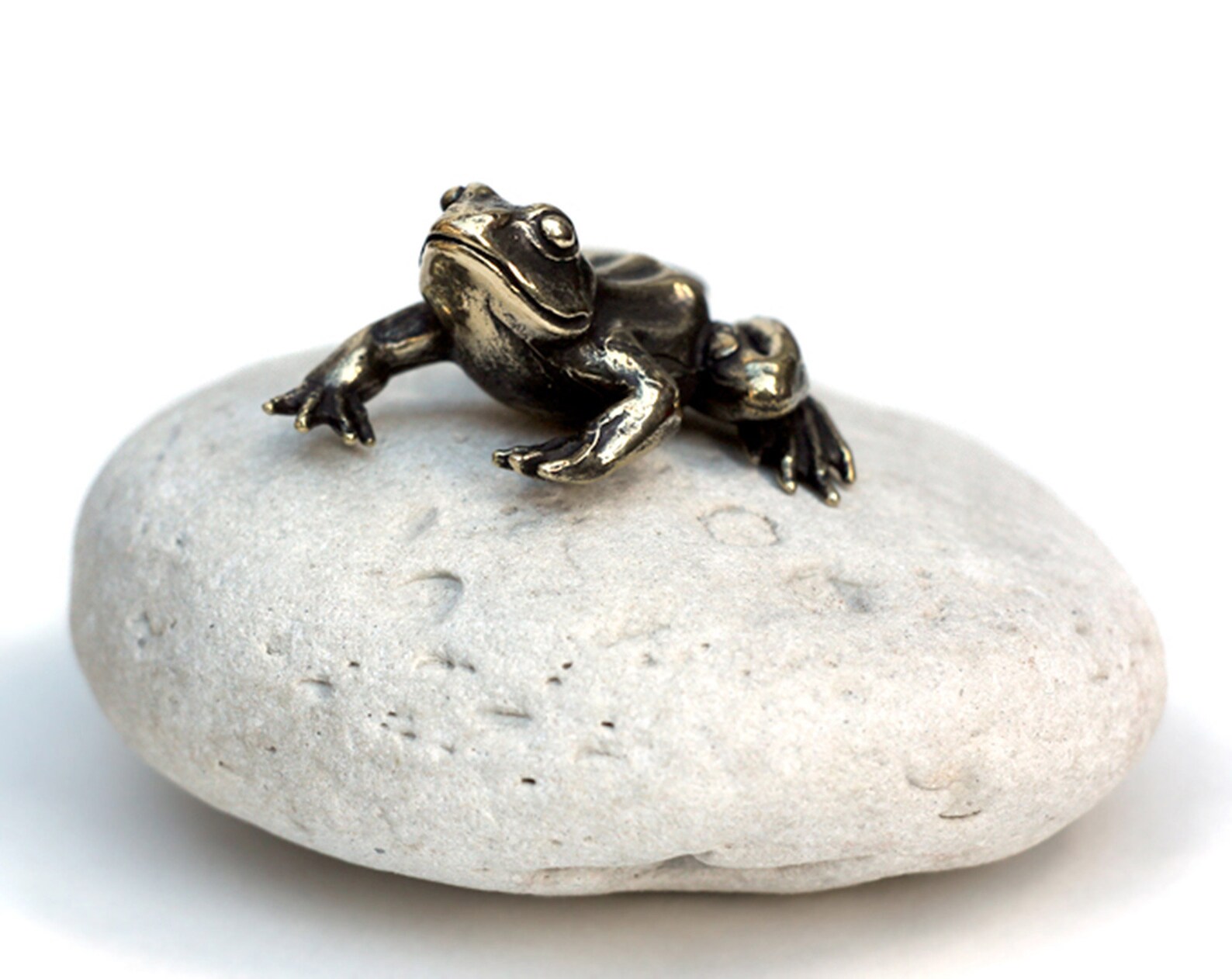 Bronze frog 2 Bronze miniature statuette Metal figurine Gift Etsy