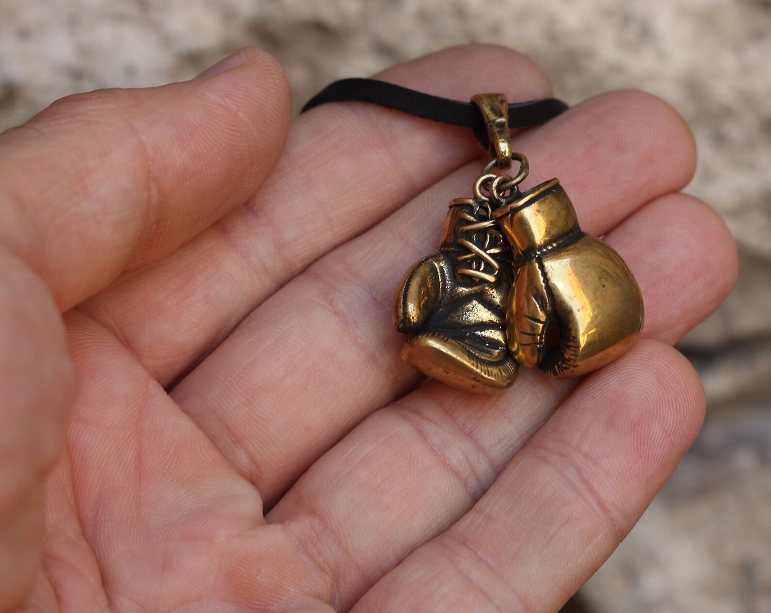 Boxing Gloves necklace Bronze pendant Boxing gloves charm Gift Etsy