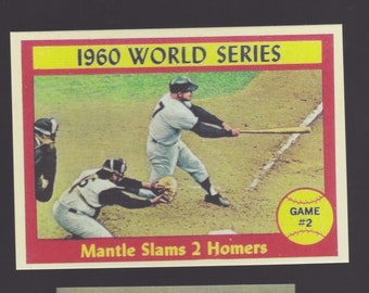 MICKEY MANTLE 1960 World Series 2 homers card reprint Yankees