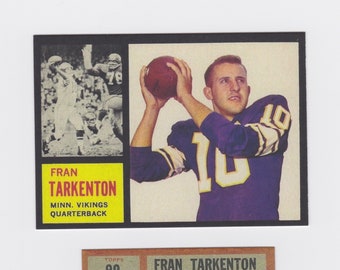 1962 Reprint  FRAN TARKENTON Rookie Giants Minnesota Vikings