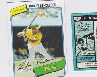 1980 Rookie novelty Rickey Henderson see Rickey run Oakland A's New York Yankees