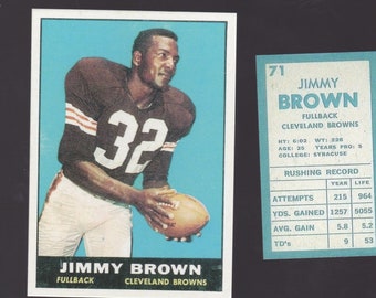 1961 novelty card Jim Brown  Syracuse. Cleveland Browns the Greatest runner ever