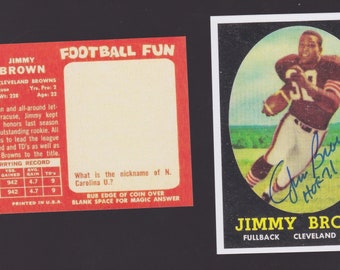 1958 Jim Brown rookie reprint with  autograph facsimile Syracuse. Cleveland Browns the Greatest runner ever