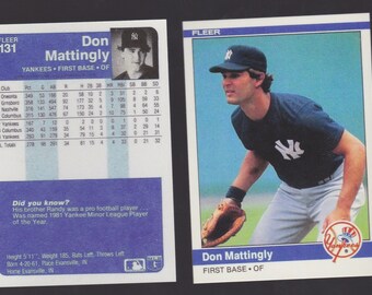 Don Mattingly Yankees Captain Rookie Reprint 1984 Fleer Update  Yankees Miami Marlins