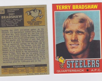 1971 ROOKIE Reprint Terry Bradshaw QB Pittsburgh Steelers Louisiana Tech football