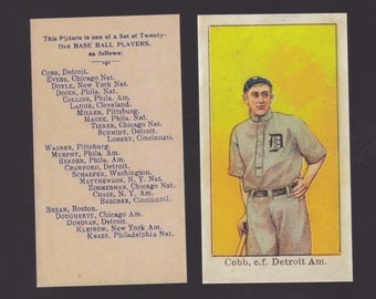 1908 ROOKIE E102 Ty Cobb Tigers reprints baseball legends The Georgia Peach Cigarette card 1909