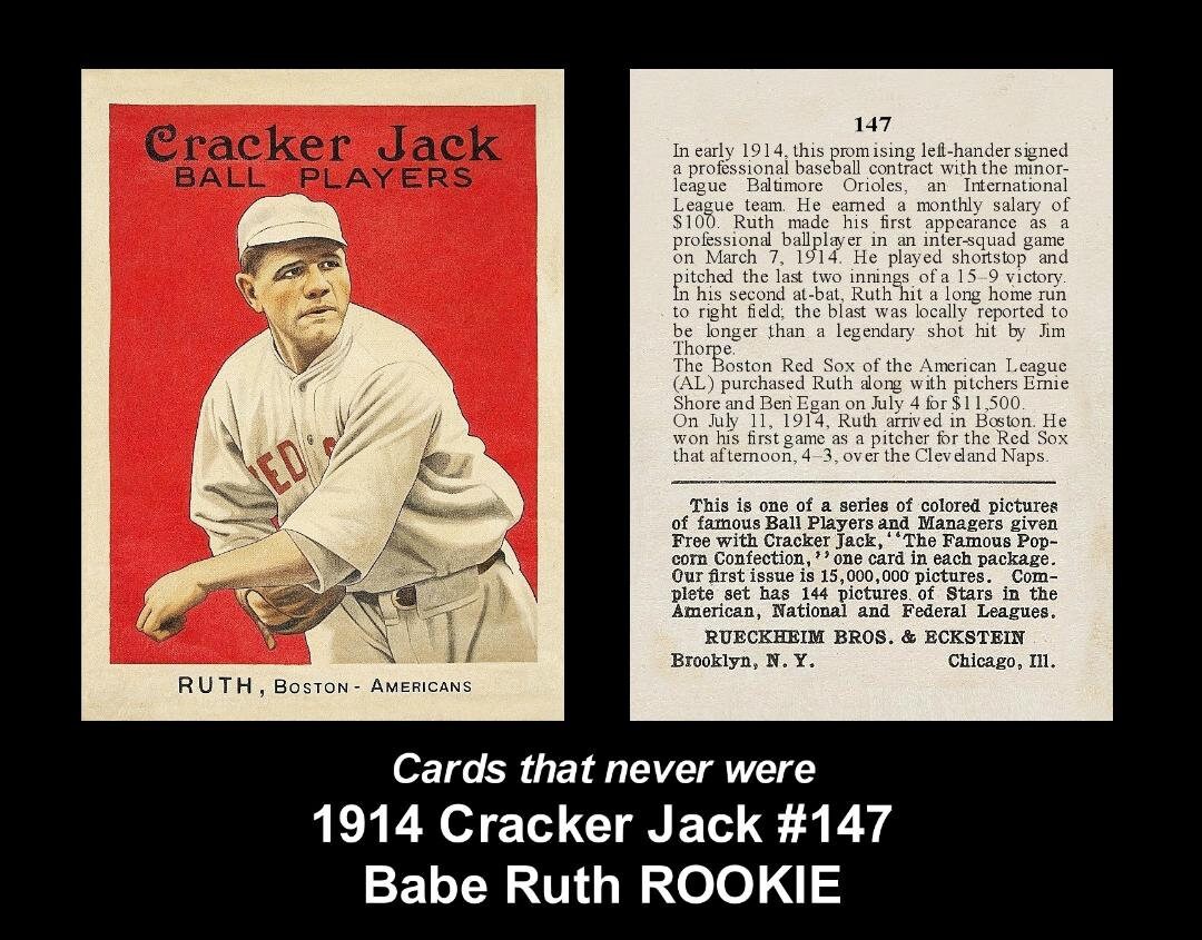 Rookie 1914 Cracker Jack BABE RUTH Yankees - Etsy