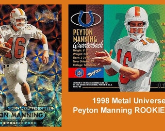 ROOKIE REPRINT  Peyton Manning Tennessee Colts Broncos 1998 Metal Universe