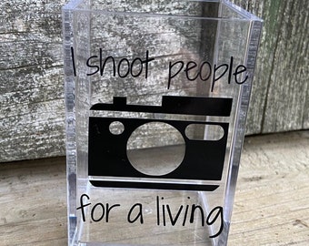 Photographer Pen Holder Personalized Photographer Gift Camera Pen Holder Cute Photography Gift Camera Gift Personalized Photography