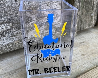 Teacher Pen Holder Personalized Teacher Gift Teacher Appreciation Teacher Gift Favorite Teacher Classroom Accessories End of Year Teacher