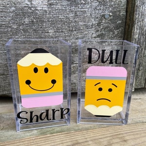 Sharp Dull Pencil Holders Teacher Appreciation Gift Classroom Supplies School Pencil Holders Teacher Gift Sharp and Dull Pencils