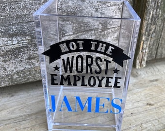 Funny Coworker Pen Holder Funny Office Gift Personalized Pen Holder Boss Gift Funny Pen Holder Funny Coworker Gift Cute Pen Holder Desk