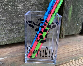 Cow Pencil Holder Cow Pen Holder Personalized Cow Pen Holder Cow Gift Cow Office Accessories Personalized Cow Teacher Boss Coworker Gift
