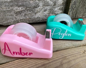 Personalized Tape Dispenser Personalized Office Supplies Cute Office Accessories Pink Desk Accessories Mint Desk Accessories Coworker Gift