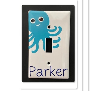 Octopus Light Switch Cover - Personalized Light Switch Cover - Octopus - Under the Sea Light Switch Cover - Personalized Ocean Nursery