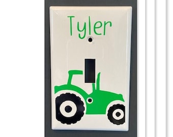 Tractor Light Switch Plate - Personalized Light Switch Cover - Tractor - Farm Light Switch Cover - Personalized Tractor Nursey - Farm Boys