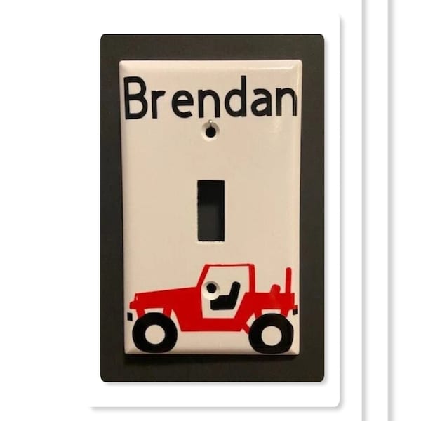 Jeep Light Switch Cover - Personalized Jeep Light Switch Cover - Jeep Lover - Jeep Lover Gift - Jeep Nursery - Jeep Kids Room - Car Nursery