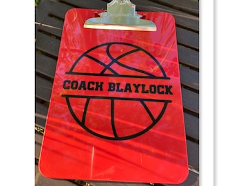 Personalized Coaches Clipboard - Personalized Basketball Coach Clipboard - Basketball Coach Gift - Basketball - Basketball Clipboard