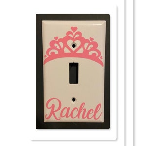 Princess Light Switch Cover - Personalized Princess - Cute Pink Light Switch Cover - Personalized Princess Room - Princess Nursery - Pink