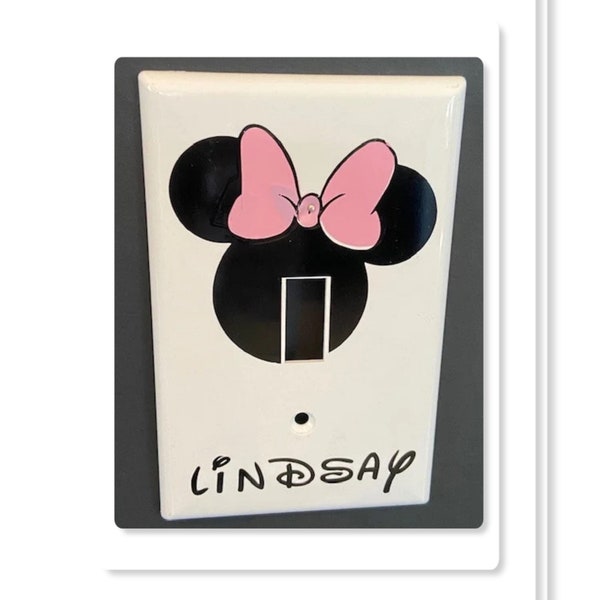Minnie Mouse Light Switch Cover - Personalized Light Switch Cover - Minnie Mouse - Pink Light Switch Cover - Personalized Girls Room Minnie