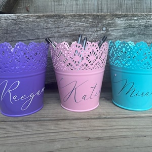 Lacy Metal Pen Holder Personalized Pen Holder Makeup Brush Holder Personalized Gift Gifts for Her Teacher Gift Cute Office Accessories