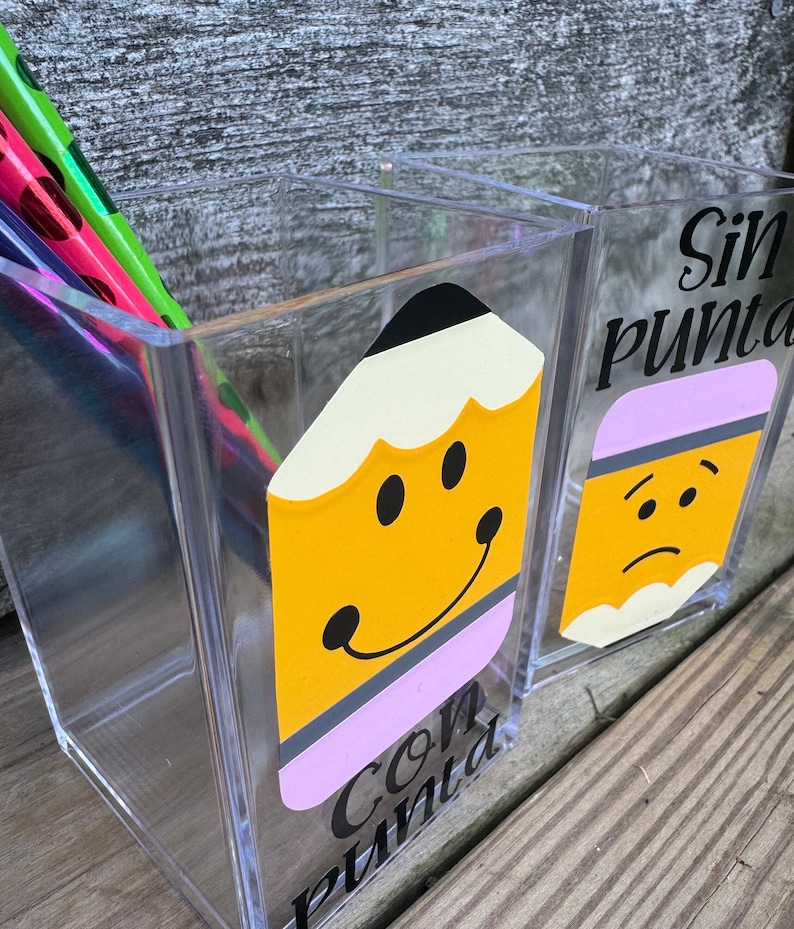 Con Punta Sin Punta Portalapiz Regalo de Maestro Sharp Dull Pencil Holders Teacher Appreciation Gift Spanish Teacher Spanish Classroom image 5
