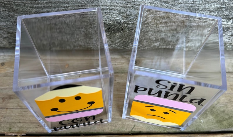 Con Punta Sin Punta Portalapiz Regalo de Maestro Sharp Dull Pencil Holders Teacher Appreciation Gift Spanish Teacher Spanish Classroom image 6
