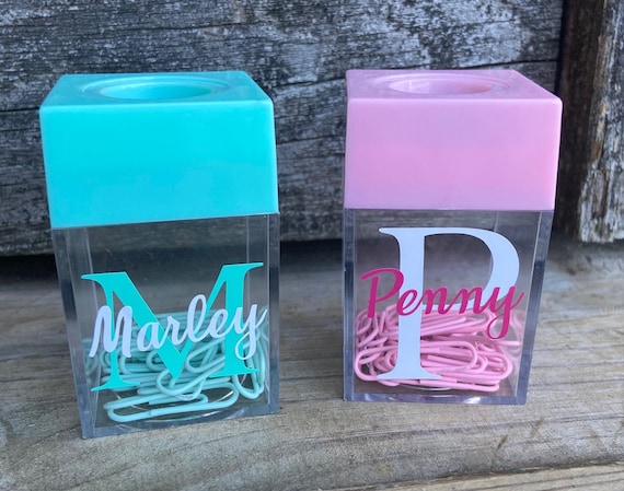 Personalized Paper Clip Holder Cute Office Supplies Pink Office Supplies Teacher Gift Boss's Gift Teacher Appreciation Desk Accesosories