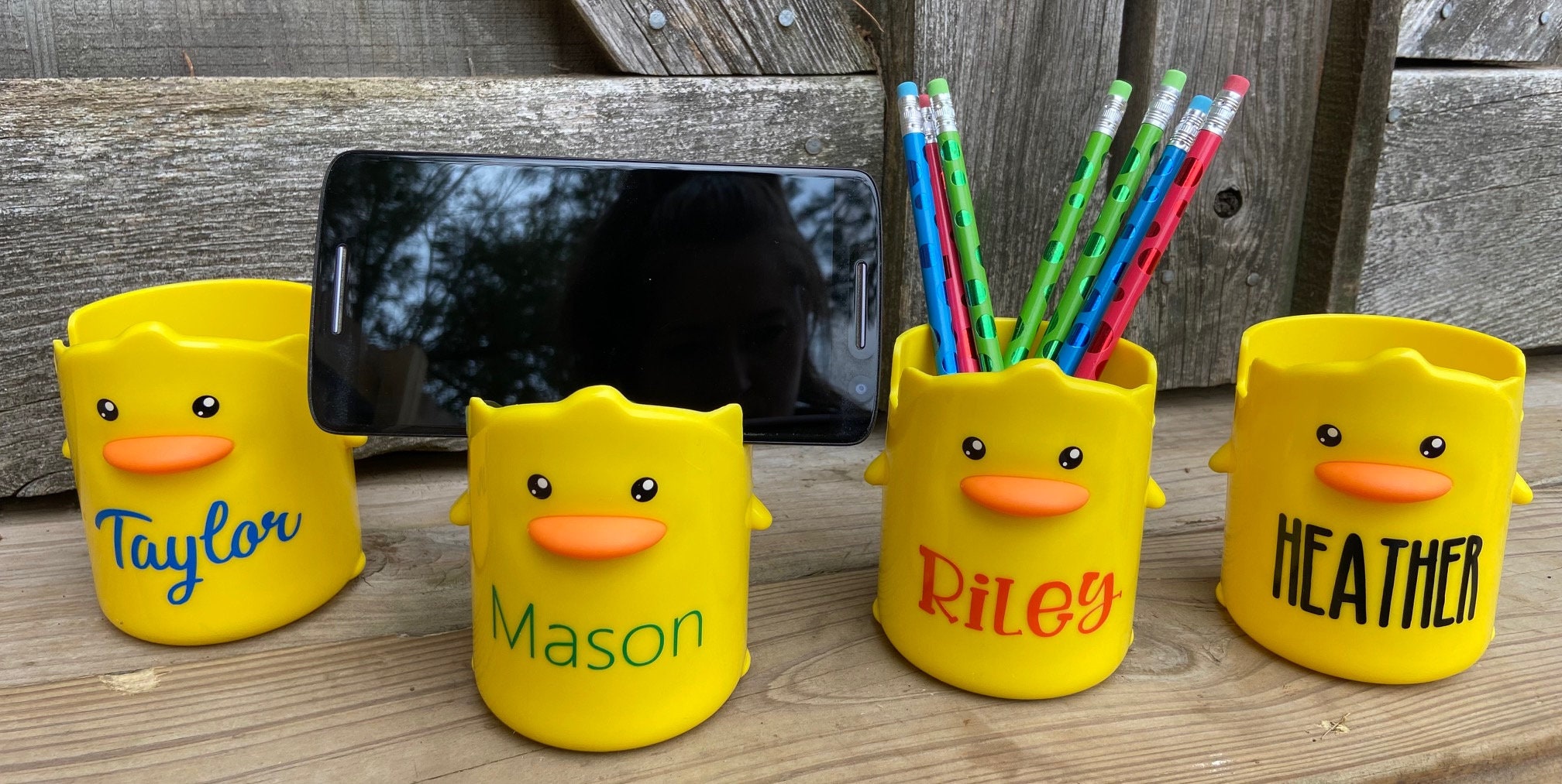 Duck Pen Holder Personalized Pen Holder Cute Office Supplies Student Pencil Holders Kid Pencil Holders Coworker Teacher Gifts